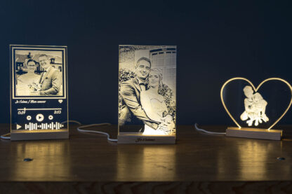 maphotosurbois - cadeau saint valentin - gravure bois - support bois acrylique lumineux