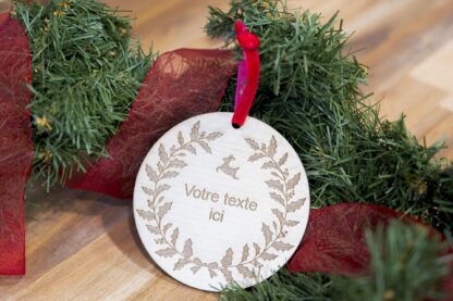 Boule de Noel maphotosurbois - normandie gravure sur bois