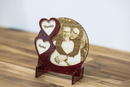 déco saint-valentin photo gravée sur bois - maphotosurbois